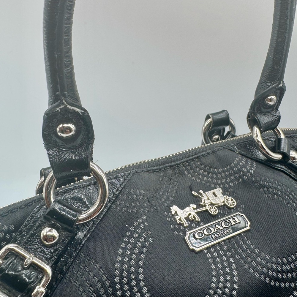 Coach Black Madison Satchel with Unbranded Chain Detail | Good Used Condition - Picture 10 of 14